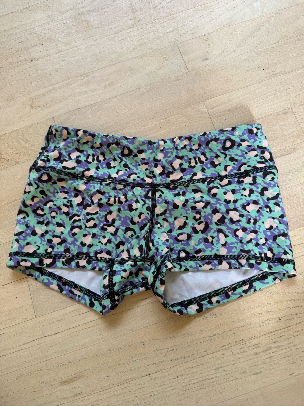 Fleo Mint Camo Leopard Athletic Shorts
